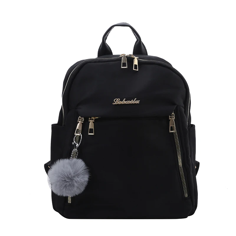 Simple Pu Black Large Capacity Backpacks Women Travel Bag Solid Harajuku Student Schoolbag Backpack Unisex Bags High Street