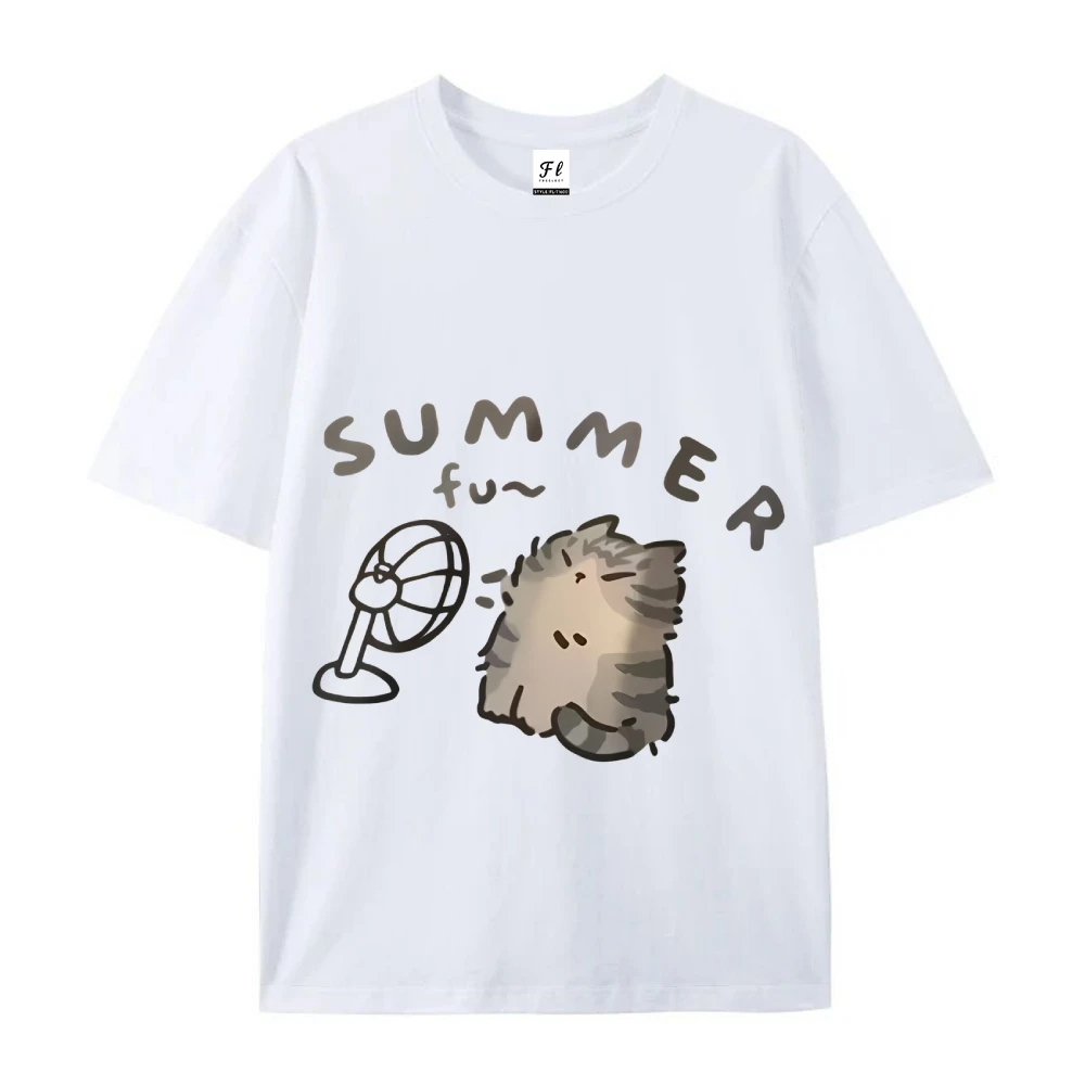 شحن مجاني مضحك الاطفال النساء تيز تي شيرت الفتيات ملابس الصيف القط طباعة عادية المتضخم قصيرة الأكمام الكورية Kpop