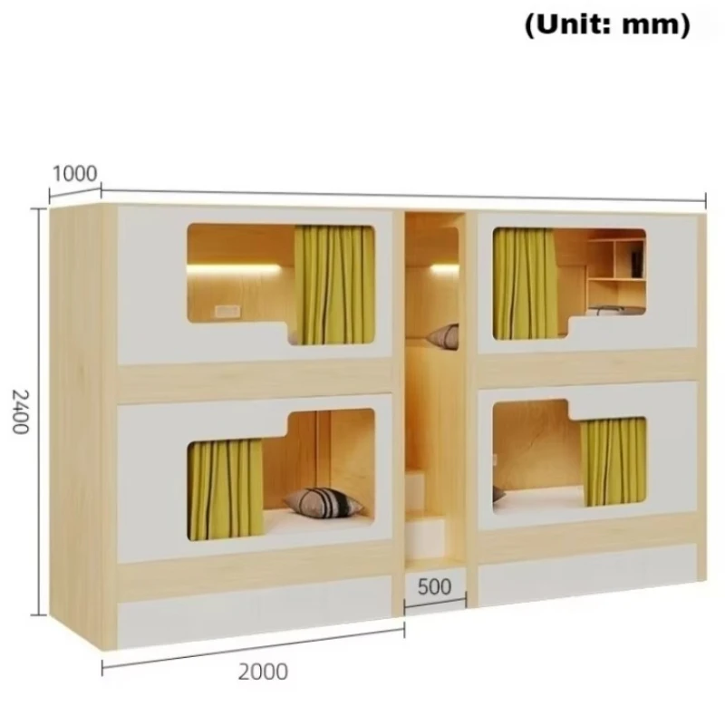 

Hotel Bed Wooden Bunk Bed Hostel Bedroom and Homestay
