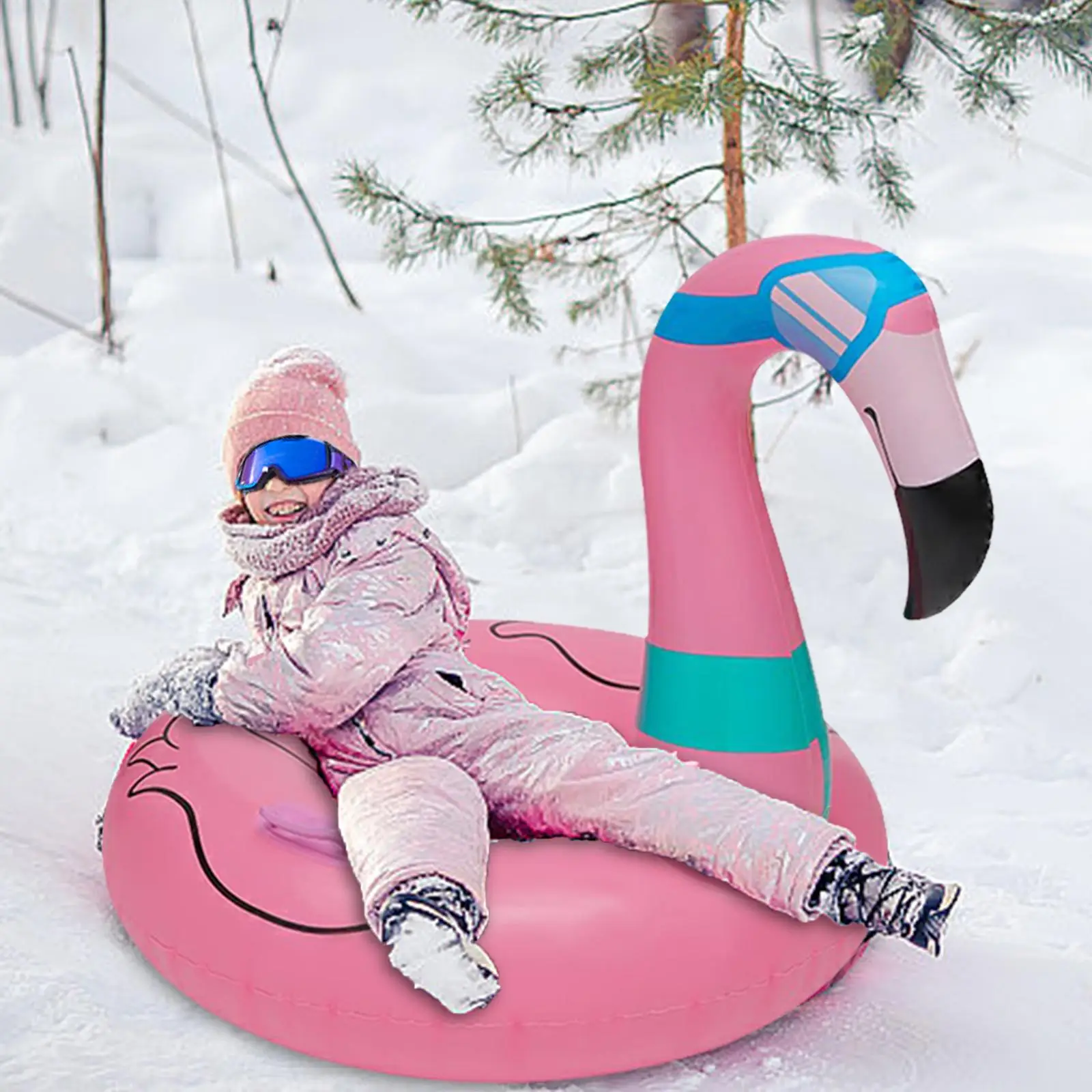 Inflatable Snow Tube Winter Snow Sled for Family Activities Games Winter Fun