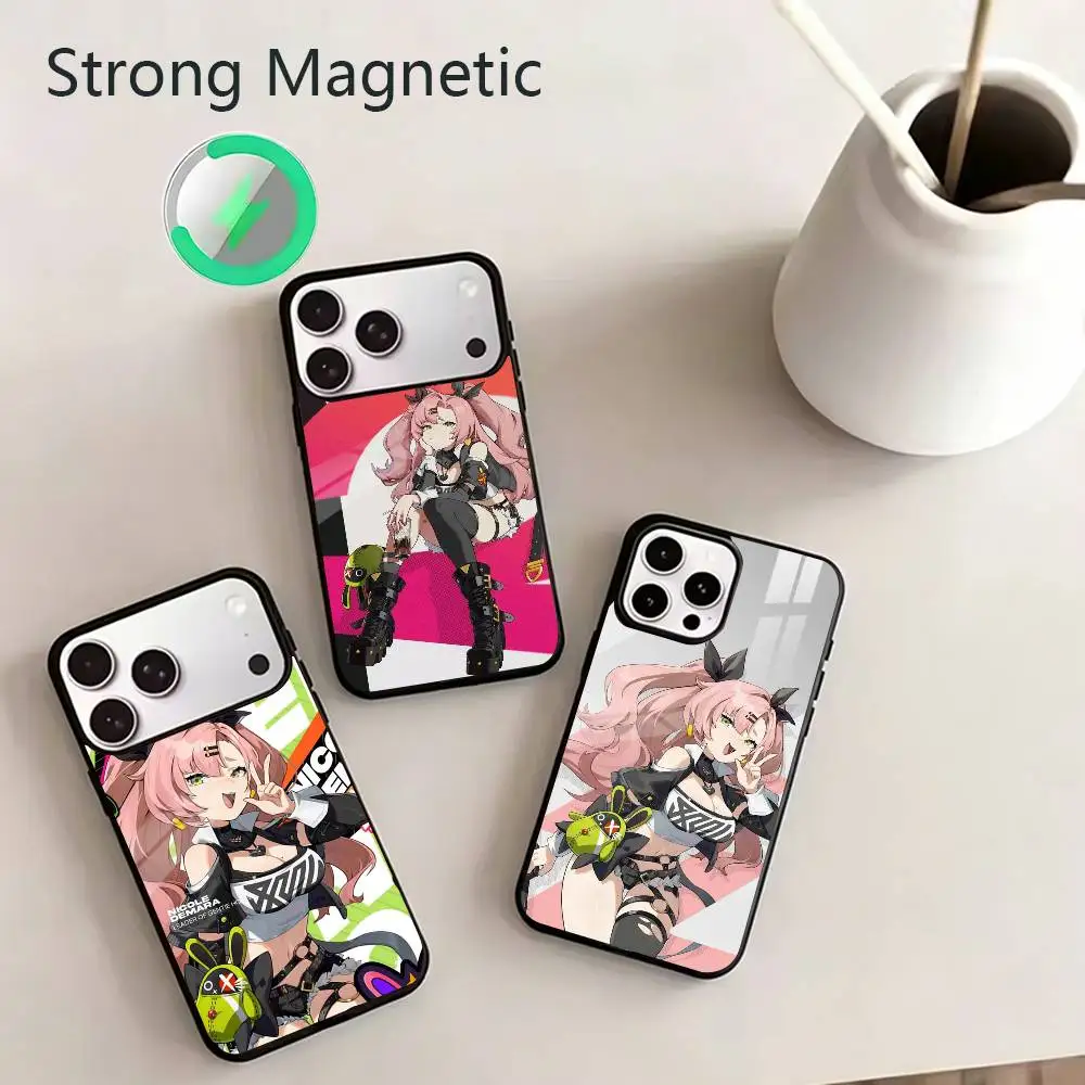 

Game ZZZ Boss Nicole Phone Case For iPhone 11,12,13,14,15,16,17Plus,Pro,Max for Wireless Charging
