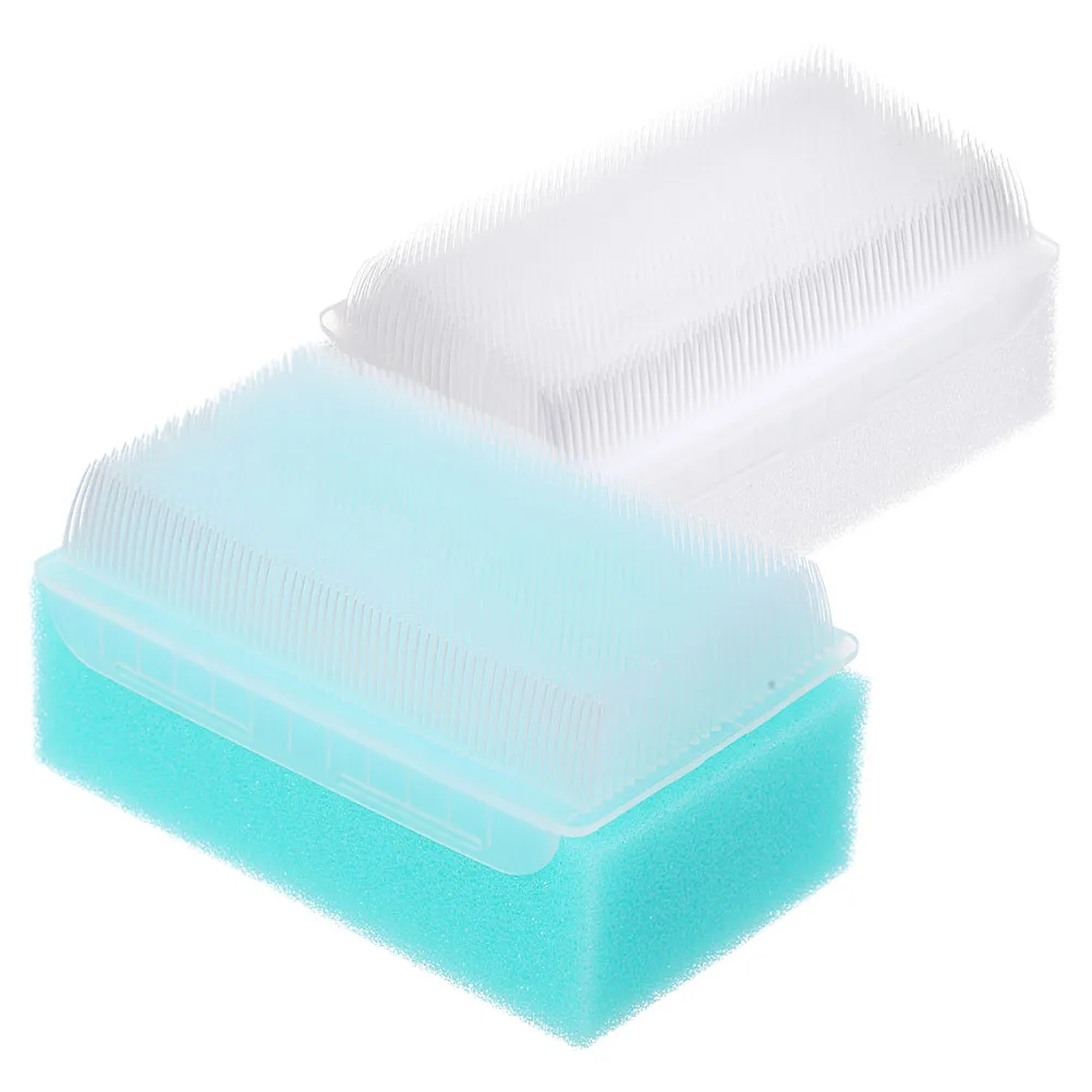 

2 Pcs Tactile Brush Baby Bath Massage Sensory Training Tools Plastic Sponge Kids Toys Nail Scrubber Safe Material Comfortable