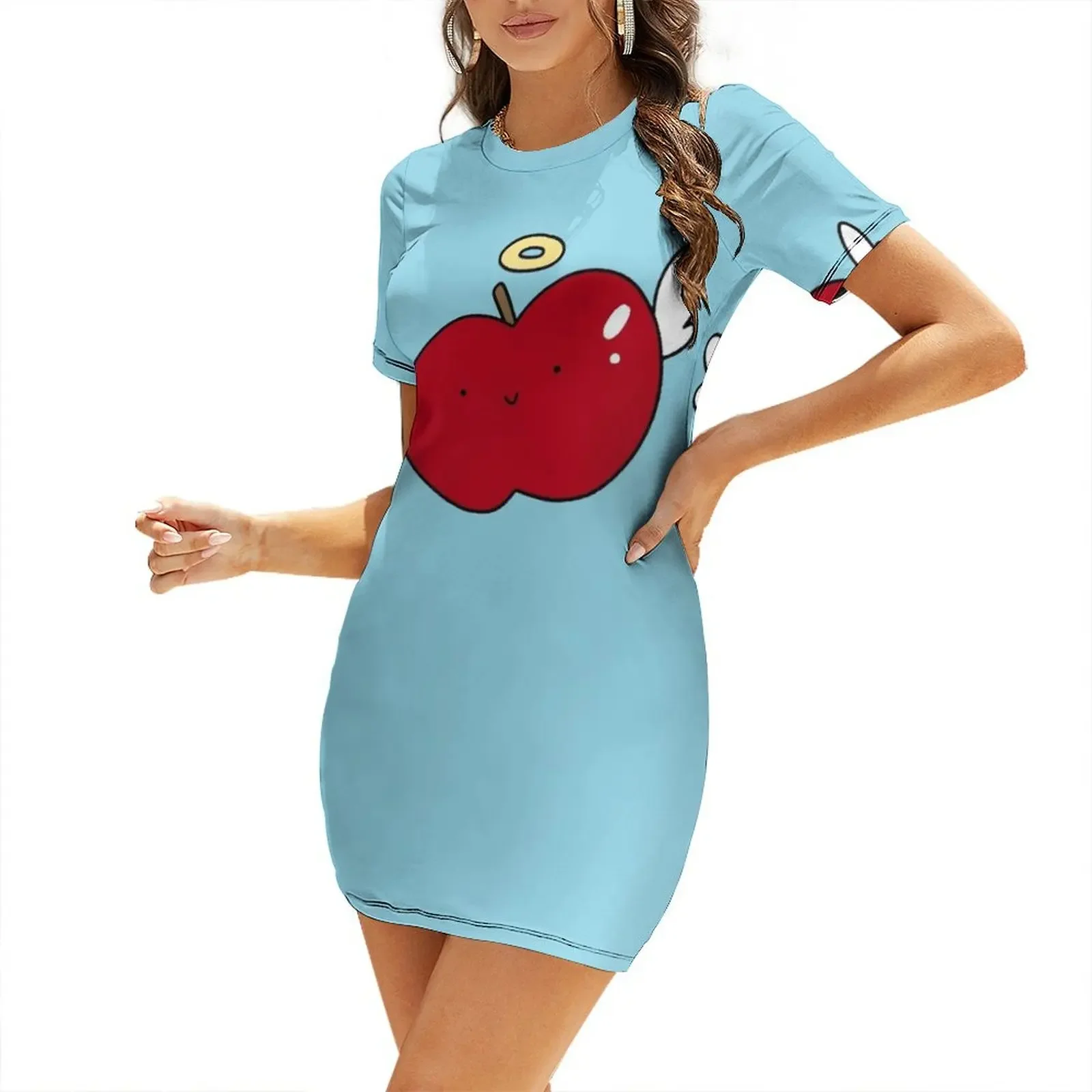

Angel Apple Short-Sleeved Dress Elegant gowns summer clothes for women african dresses for woman Dress