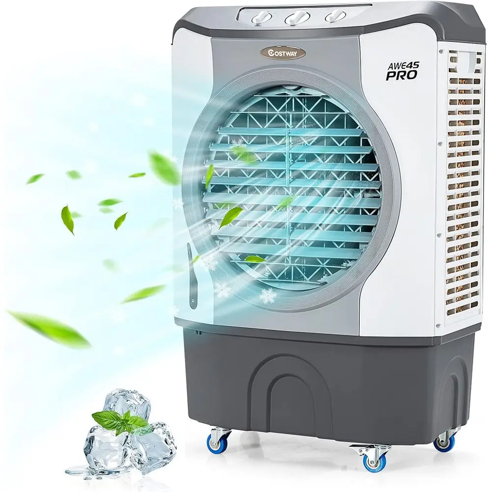 

Охладитель воздуха Swamp Cooler 3450 CM с 100-кратным увеличением производительности ° Осцилляция, охлаждение 210 Вт, 3 скорости, 3 режима, охлаждает до 1800 кв. футов. Кондиционер с 4 колесиками