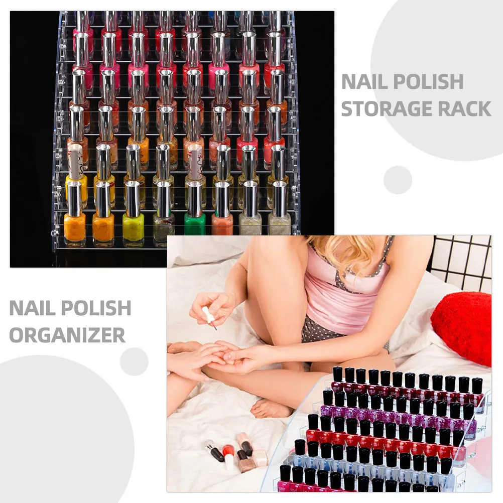 

7-ярусная акриловая подставка-органайзер для лаков для ногтей, косметики и помад, настольная витрина для маникюра