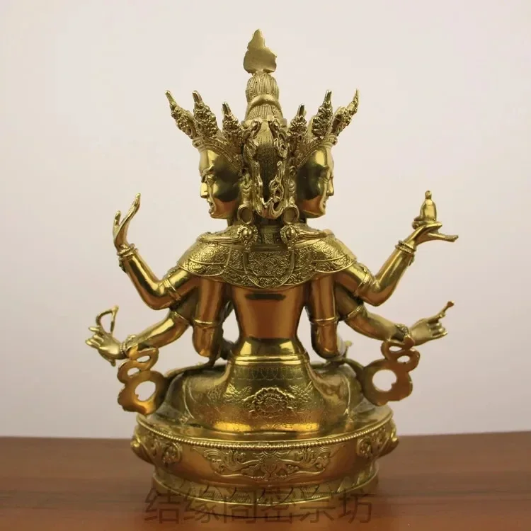 Pure copper Dzogchen Buddha mother Buddha statue ornaments long life three bronze statues Tibetan Tantric Buddhism Nepal