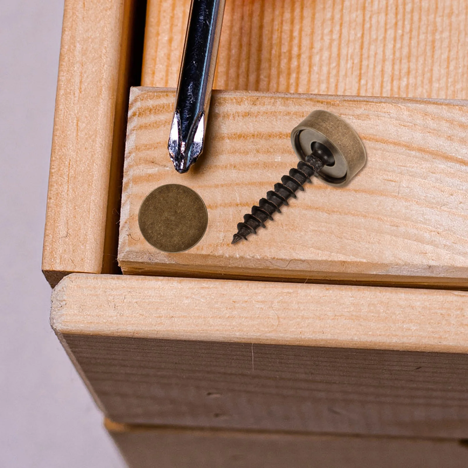 8 Pcs Self-tapping Screw Decorative Cap Ornament Caps Light Switches Brass Metal Screws