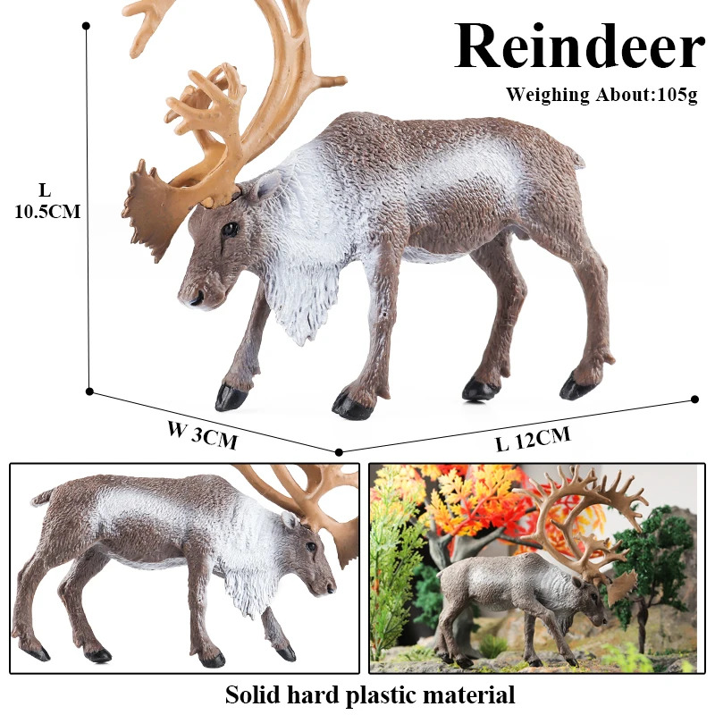 Oenux Zoo Forest Animals Model Wolf Deer Kangaroo Whale Starfish Parrot Action Figures Cake Topper Decoration Kids Education Toy