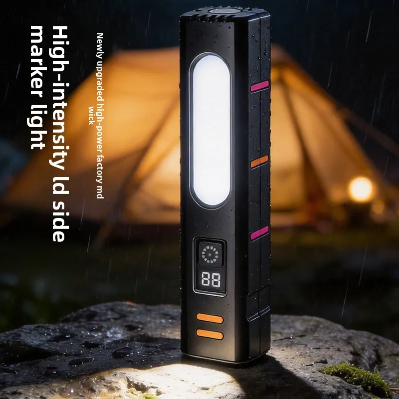 Compact RGB Colorful Super Bright High Power Strong Light Flashlight with Aluminum Reflector EDC Flat Magnetic Portable Igniter