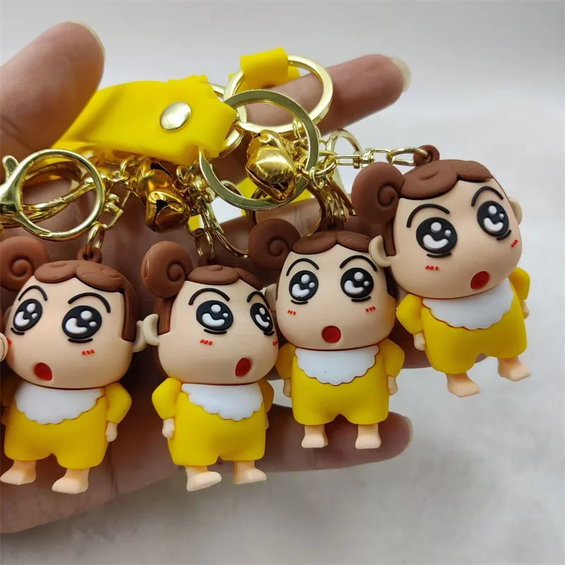 Crayon Shin-chan Kawaii Nohara Himawari Figure Rubber Key Chain Toys Backpack Ornaments Keychain Model Christmas Gifts