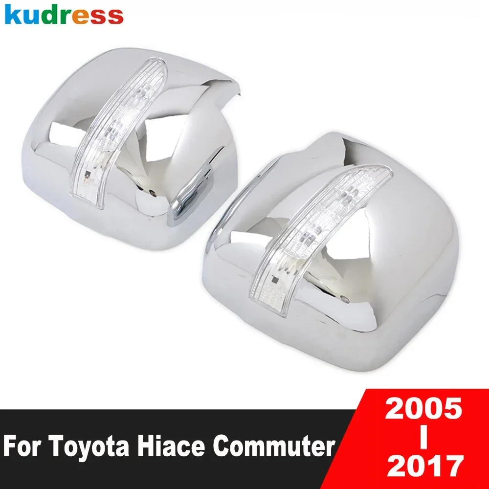 Rearview Mirror Cover Trim For Toyota Hiace Commuter 2005-2013 2014 2015 2016 2017 Chrome Car Accessories Side Wing Mirrors Cap