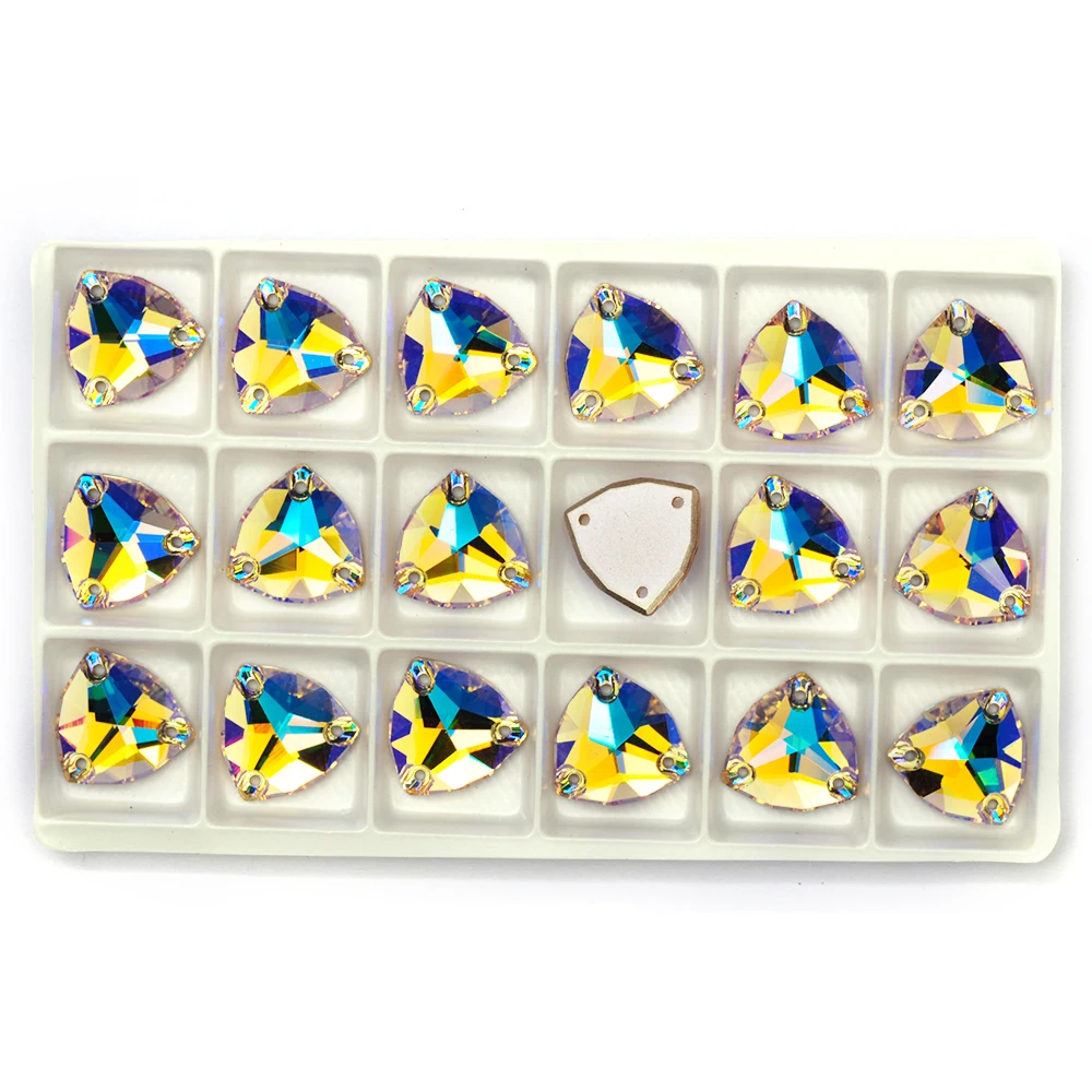 Pubrilex Glitzer-Aufnähsteine Trilliant Flatback Facettierte Strasssteine für Eiskunstlaufanzüge, Kleidungsstücke und Kleiderdesigns – Detail 19