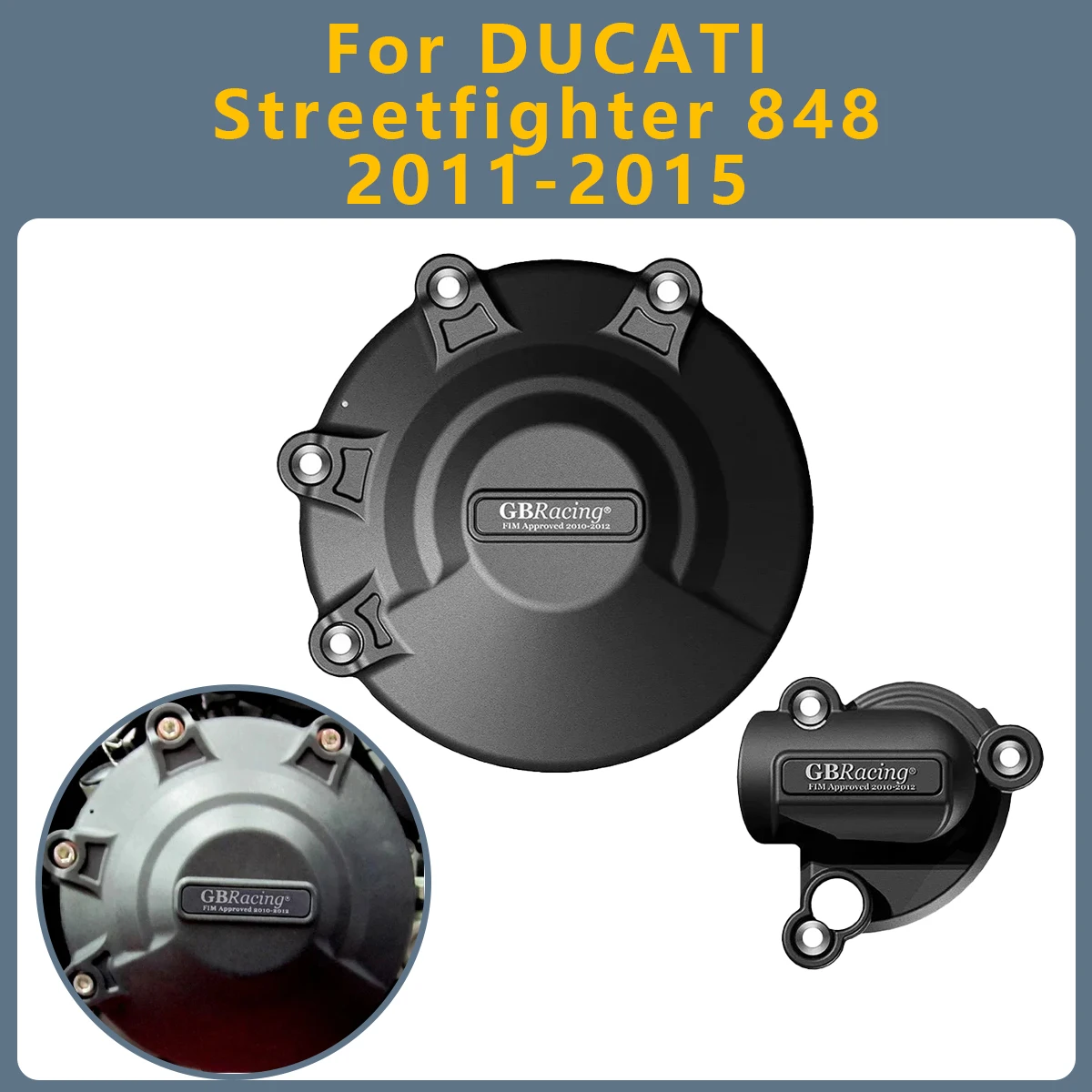 

Motorcycle Engine Cover Clutch Cover Protection Set Accessories For DUCATI Streetfighter 848 2011-2015 Streetfighter-848