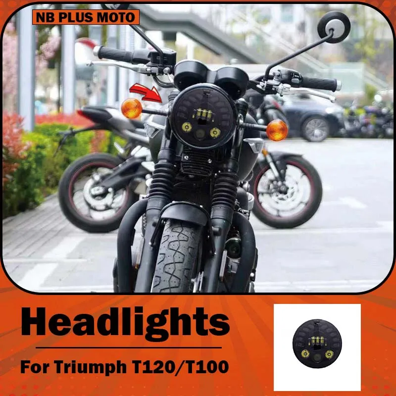 【Premium】For Triumph T120/T100 Scrambler 900 Street Dual-Speed ​​Dual-Motorset with Non-Destructive Headlight Assembly and LED L