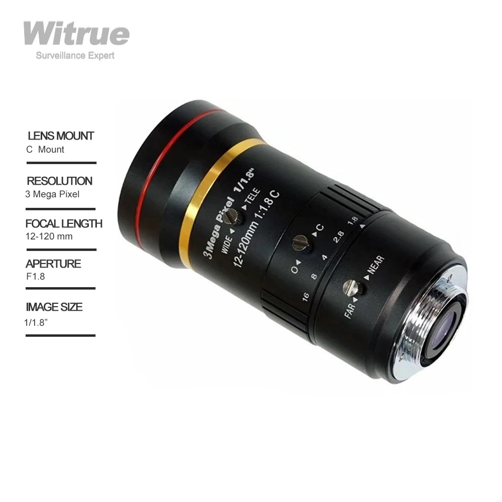 Witrue Vifocal Lens 3 Megapixel 12-120mm Manual Iris 1/1.8\