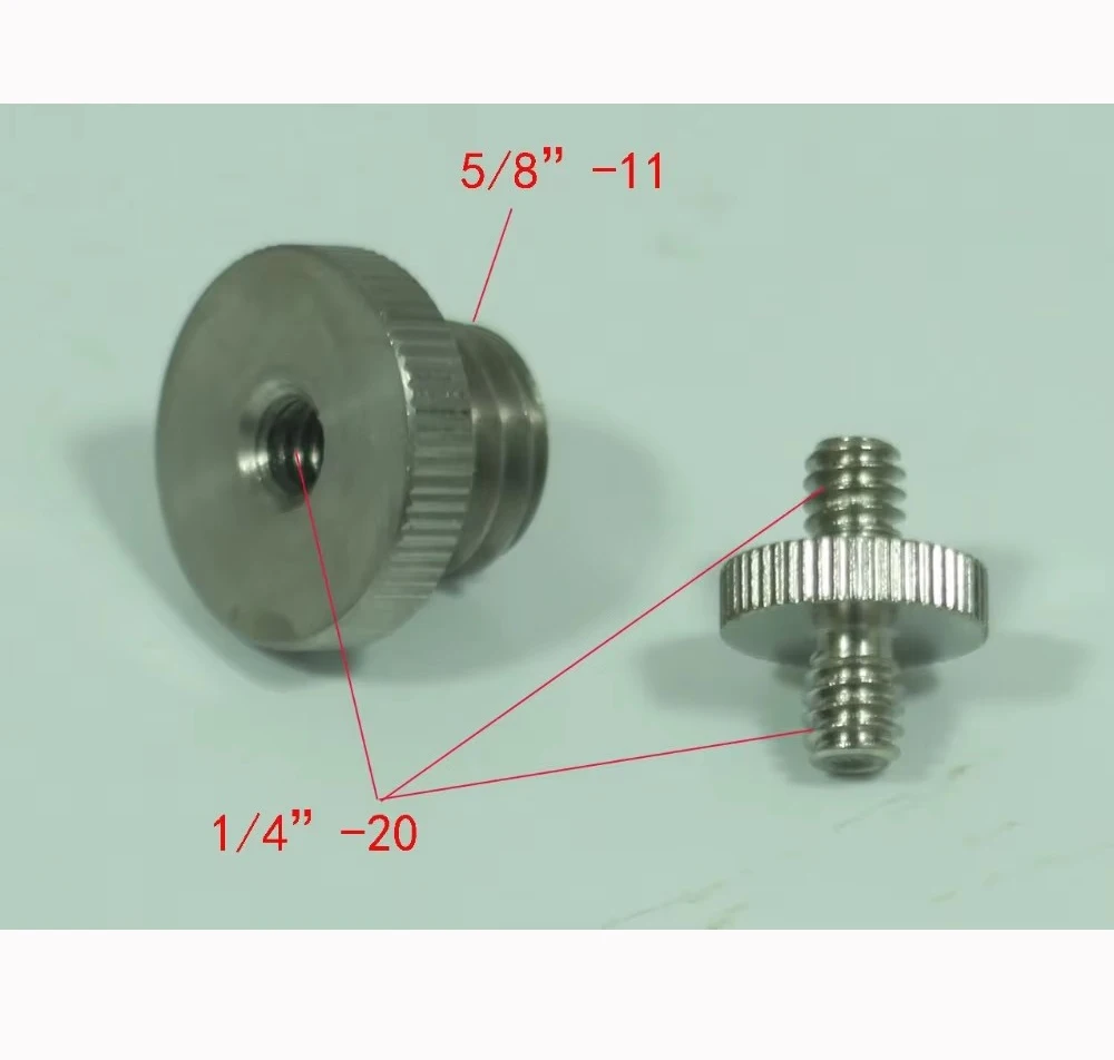 1/4 "-20 إلى 5/8"-11 وحدة محول معدنية مزدوجة ملولبة fr حامل ثلاثي القوائم لمستوى الليزر ، نظام محول خيط 1/4 إلى 5/8 للكاميرا
