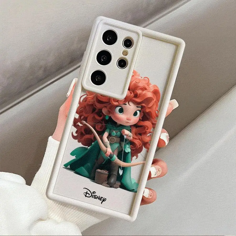 Case for Samsung S23 S24 S22 Ultra S20 FE S21 Plus Angel Eye Ladder Shockproof Phone Cover Silicone Shell Princess Bella Disney