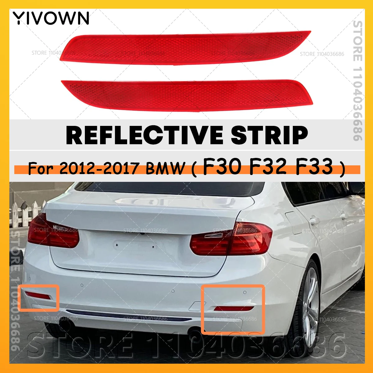 

For 2012-2017 BMW F30 F32 F33 320i 328i 335i 428i 430i 435i 440i 328d Bumper Rear Reflector Tail Light 63147382233 63147382234