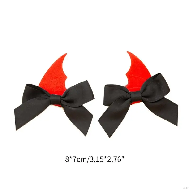 63HE Punk Hair Clip for Hot Girls Small Bat Wing Bowknot Hair Barrettes Duckbill Bangs Hair Barrettes for Teens Girls