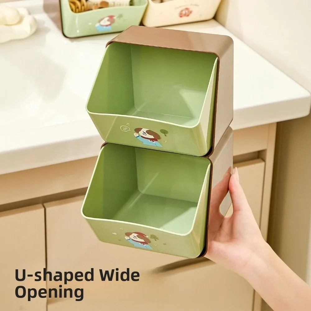 

Creative Tea Bag Storage Box Double Layer Space Saving Desktop Snack Organizer Stackable Durable Coffee Capsule Storage Shelf