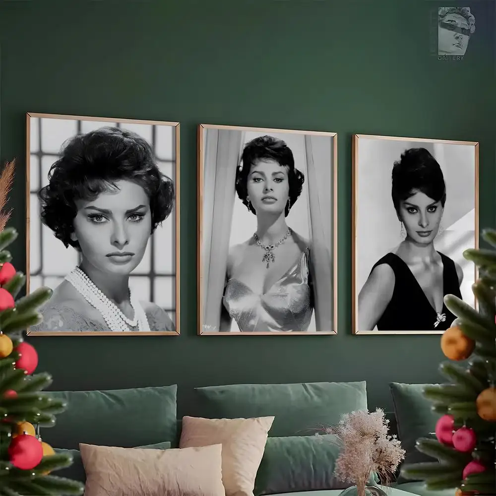 Sophia Loren Poster HD PVC Waterproof Wall Art - Self Adhesive Reusable For Home Office Bar