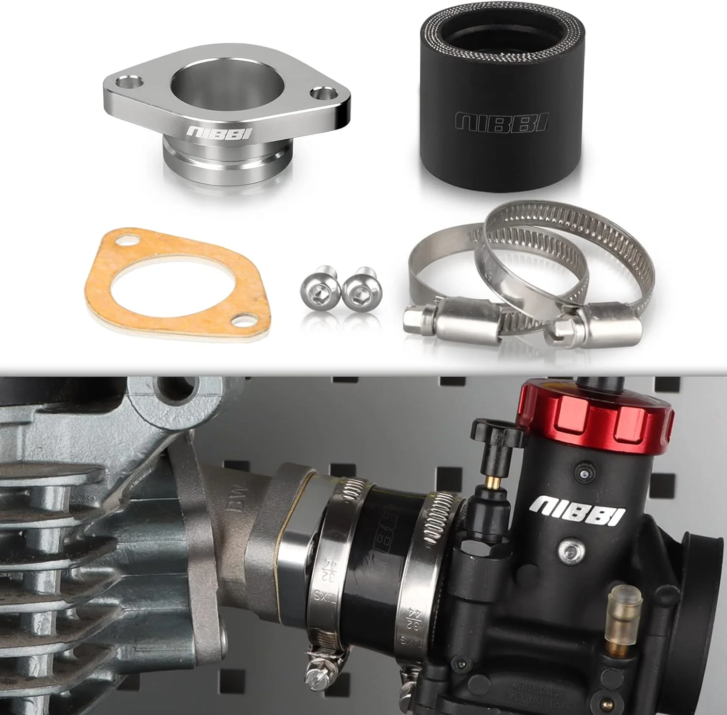 NIBBI CNC-Ansaugkrümmer-Ersatz, originaler CG-Motor, horizontaler Motor, Hochleistungsverteiler, Motorrad, PE, PWK-Vergaser – Detail 5