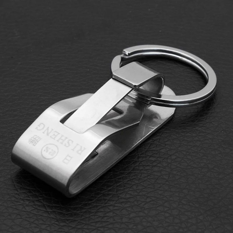 1Pc Stainless Steel Keyring Security Clip On Heavy Duty Belt Key Clip Belt Keychain Key Jewelry Accessories