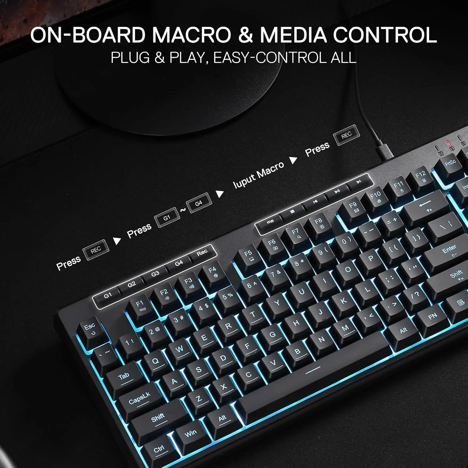 Redragon K516 Shiva TKL com fio RGB Membrana Gaming 87 teclas Teclado de sensação mecânica, interruptor linear suave