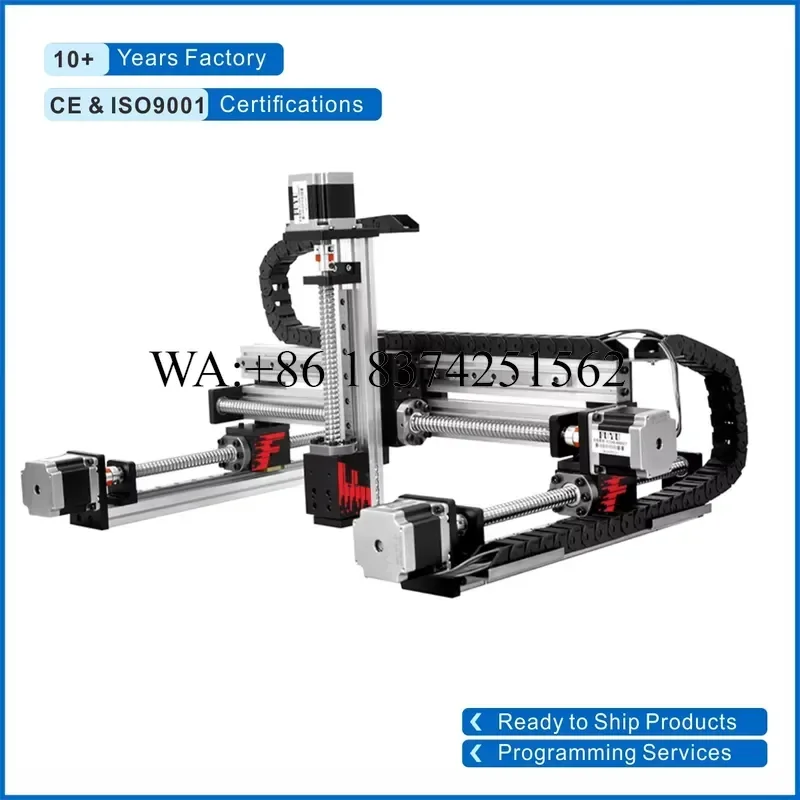 Wmwmnu for Gantry Robot XYZ Stage CNC Router Motorized 3 Axis Table Linear Motion Ball Screw Guide Rail With Stepper