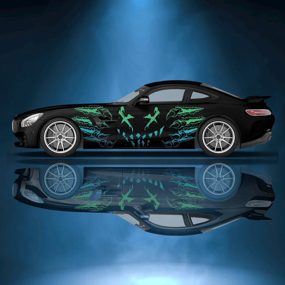 Horror Face Sharp Claw Car Vinyl Wraps Decal Self-adhesive PVC Sticker Suitable for Trucks SUV Decoration Auto Accessories Gift