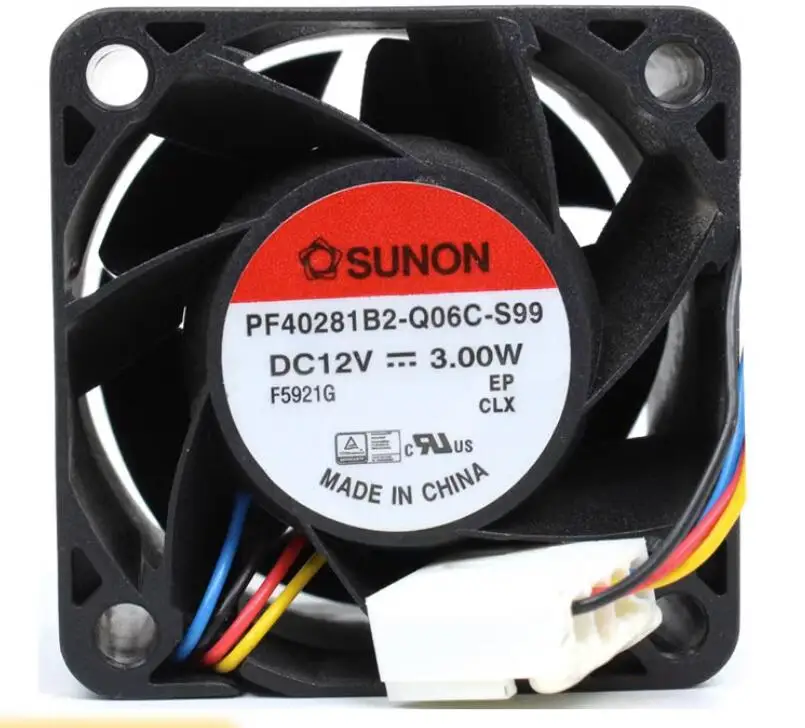 

SUNON PF40281B2-Q06C-S99 DC 12V 3.00W 40x40x28mm 4-Wire Server Cooling Fan