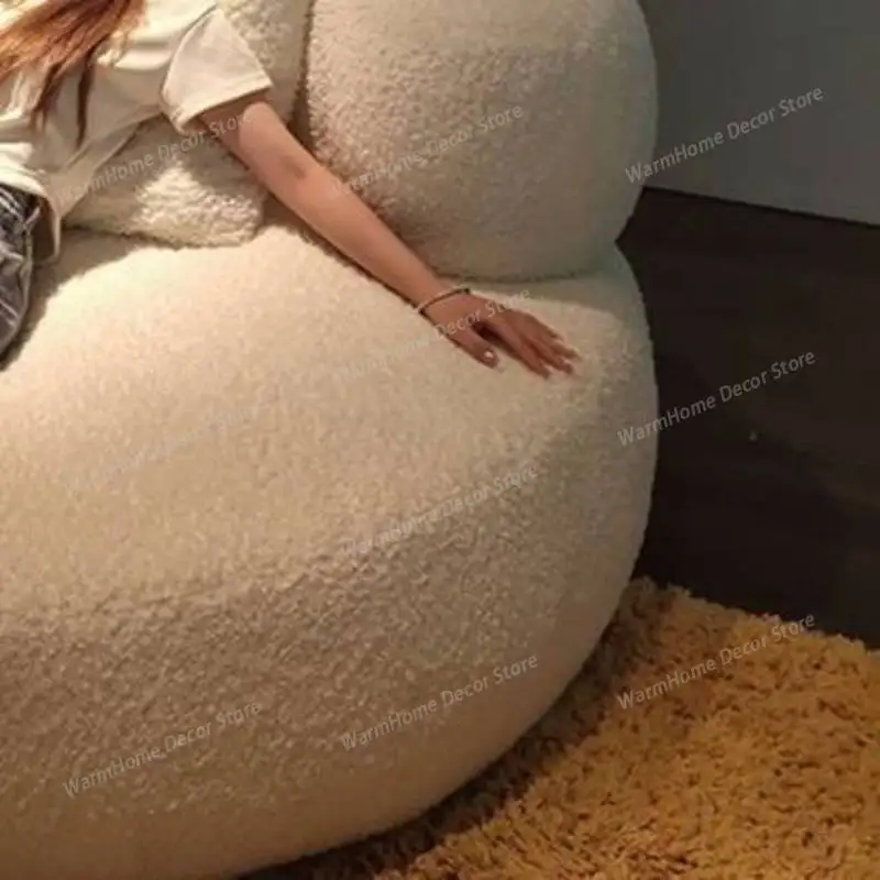 

Cream Bedroom Balcony Chair Single Round Tatami Couch Floor Puffs Hotel Stools Modern Nordic Design Sillon Furniture Home