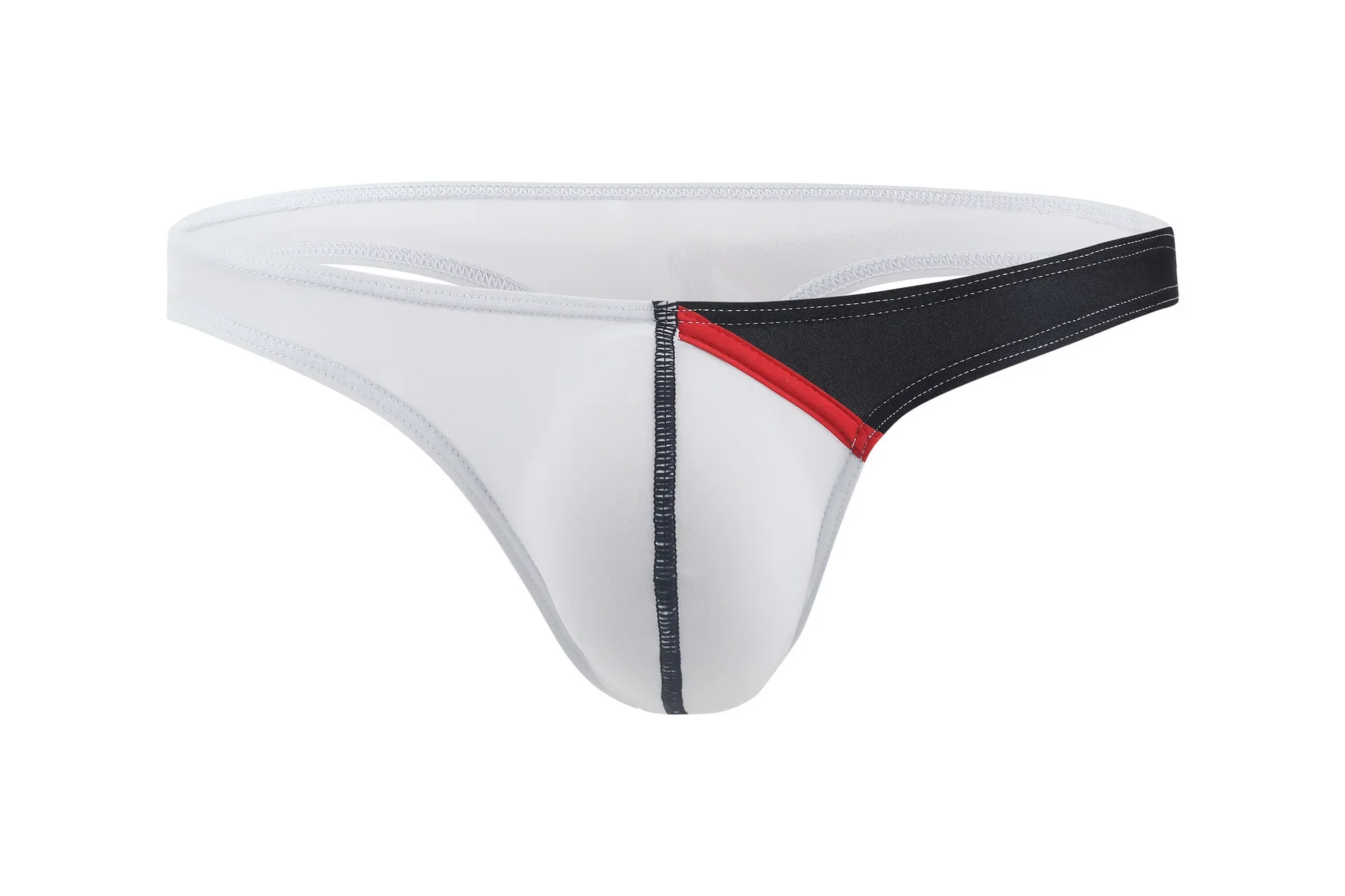 ผู้ชายเซ็กซี่ T Back Thong ผ้าไหมน้ําแข็งยืดหยุ่นแห้งเร็ว Cool Feel บางกีฬากางเกงเกย์ต่ําเอว U กระเป๋านูน G-String