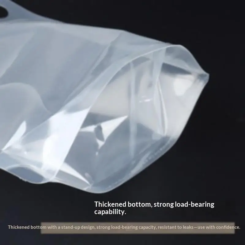10Pcs Transparent Spout Pouch Stand Up Liquid Drink Bag Leak Proof Reusable For Juice Coffee Milk Beverage Packing Use