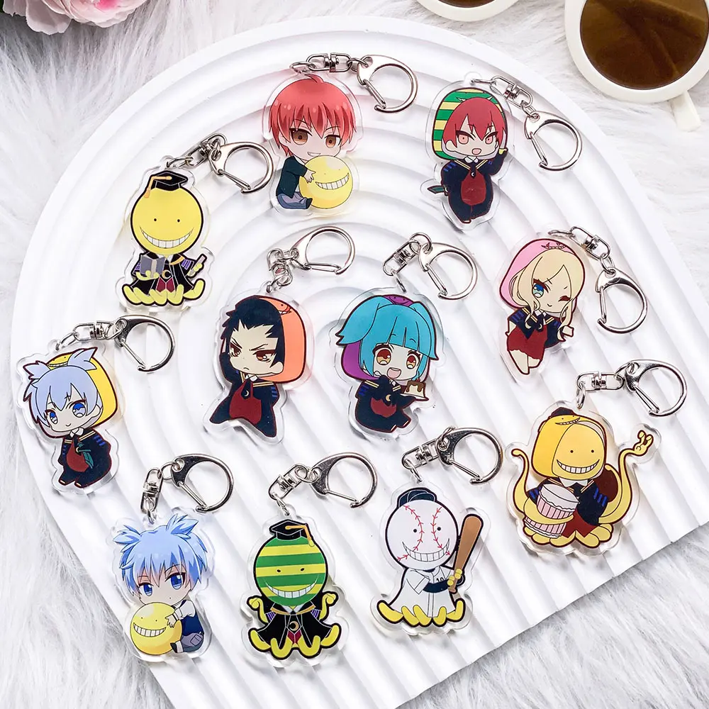 Personajes de Anime Assassination Classroom llavero acrílico accesorios lindo bolso encanto mochila colgante llavero regalos para amigos