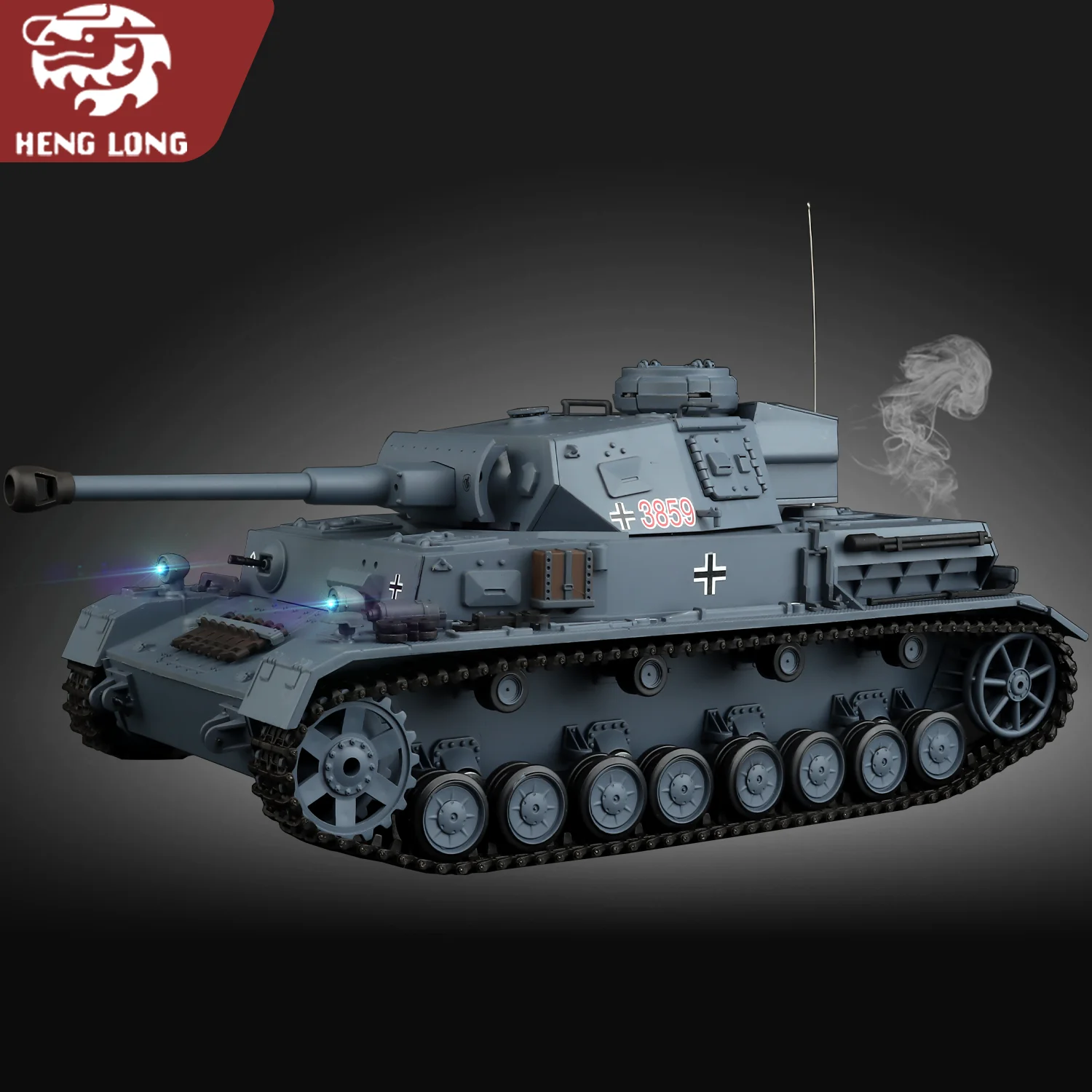Chars Heng Long rc 1/16 modèle de char allemand Panzer IV F2-Type (Ver de base entièrement en plastique. & 320 °   Tourelle rotative et TK7.0) No.3859