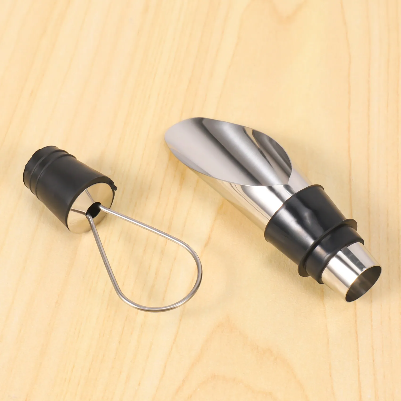 Stainless Steel Wine Stopper Pourer Metal Wine Pouring Drain Bar Home Wine Set Wine Stopper Champagne Stopper