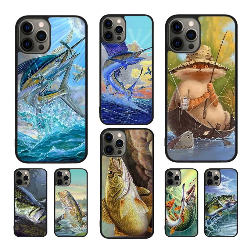 Trout Panel fish Fishing Phone Case For for iPhone 16 15 14 11 12 13 Pro  XR XS MAX Plus coque Cover Shell