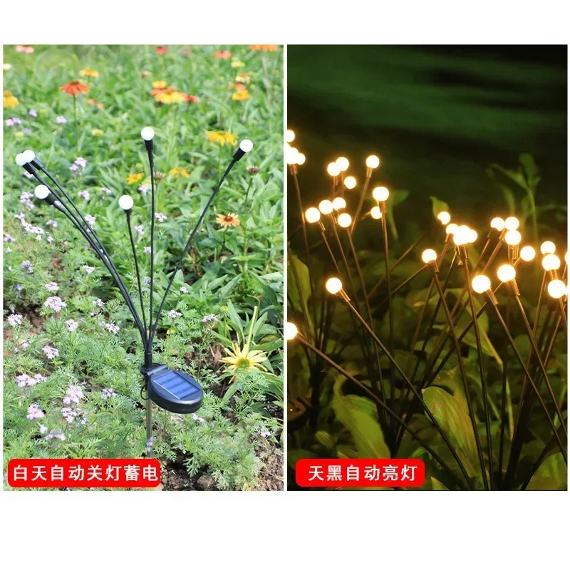 Imagem -05 - Iluminação Exterior Solar Firefly Decoração de Jardim Impermeável Paisagem Solar Light para Jardinagem ao ar Livre 10led Pcs 10 Pcs