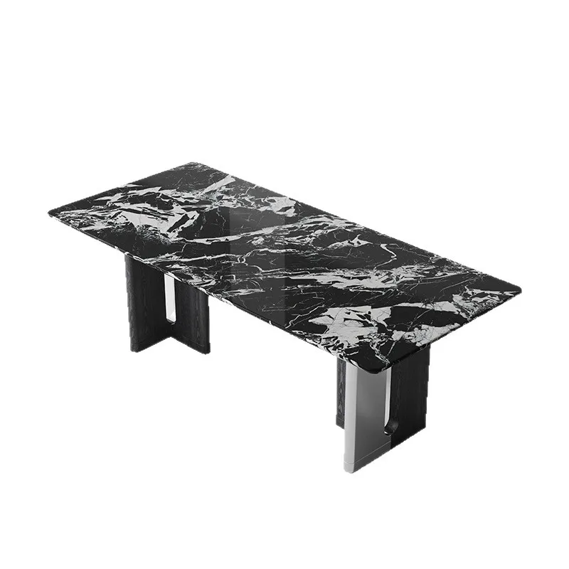 

Italian style, light luxury, natural, luxury stone, rectangle, dining table and chairs