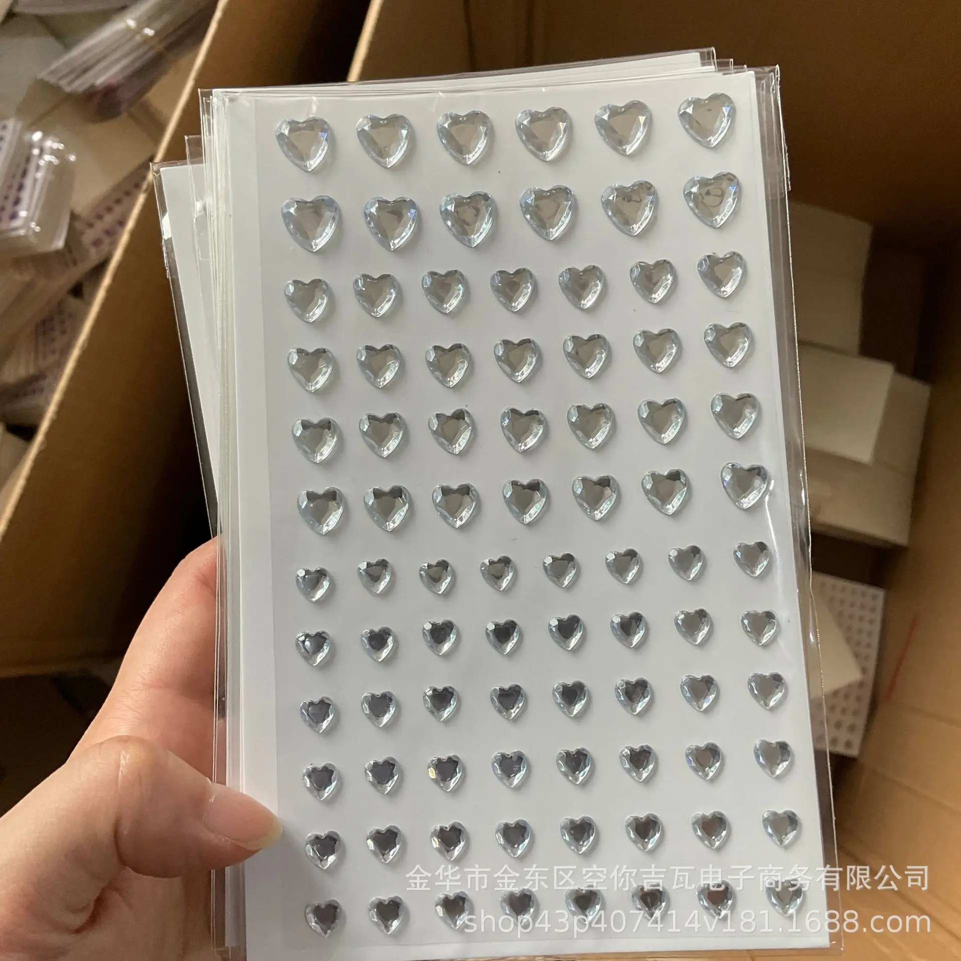 Multi Color Heart Rhinestone Face Stickers Under Eye Sparkle Gems for Kindergarten Reward Kids Makeup Decoration Bulk view 5