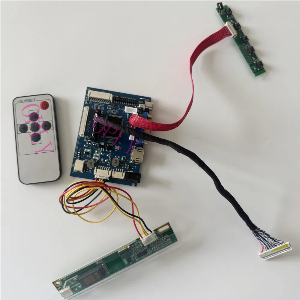 Controller Board HDMI-compatible VGA LCD Screen remote 20pin kit Work  bfor 2AV display panel 12.1