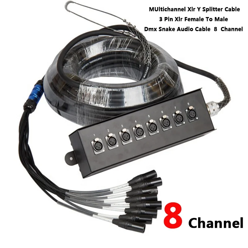 Multichannel Xlr Y Splitter Cable 3 Pin Xlr Female To Male De Power Dmx Snake Audio Cable 4 8 12 16 24 32 48 Channel