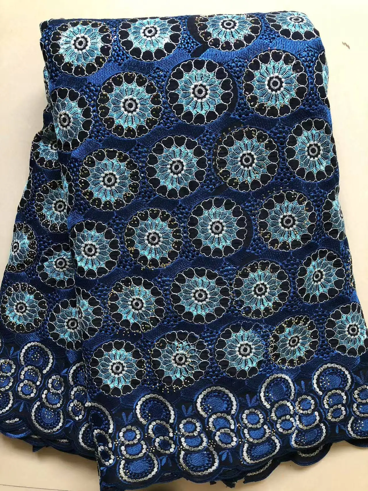 

SJD LACE African Nigerian Cotton Stones Lace Fabrics 2025 High Quality Swiss Voile Embroidery Lace For Women Evening Sew