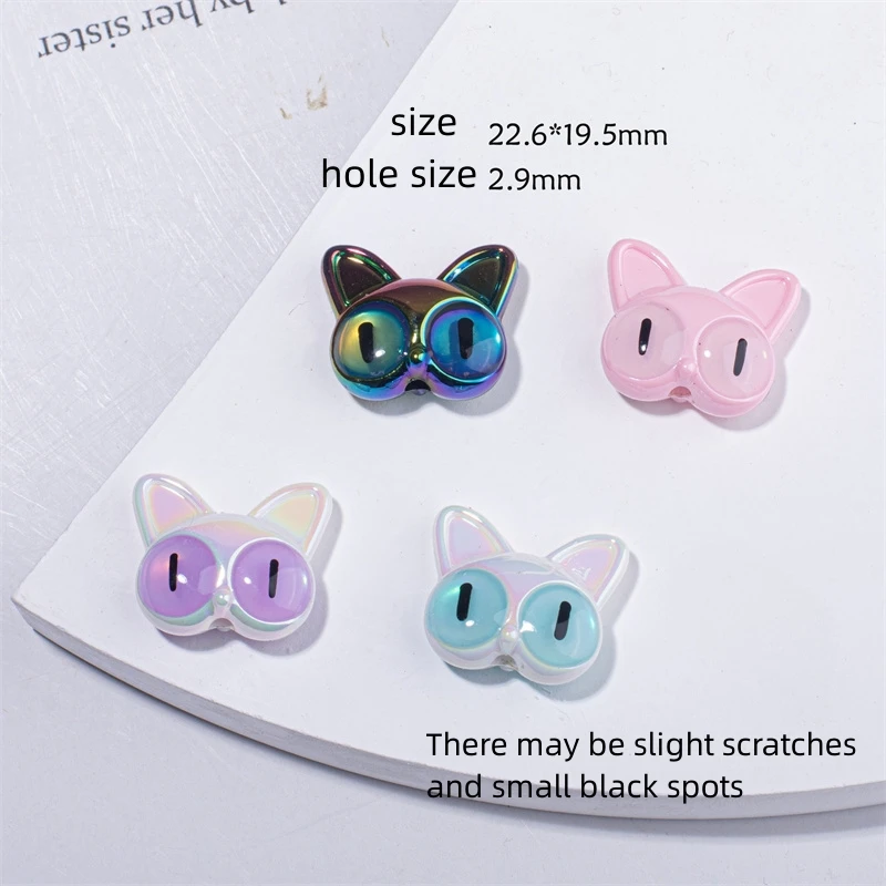 Newest 50pcs/lot uv color print animals cartoon ovals heads shape acrylic beads diy jewelry garment pendant accessory