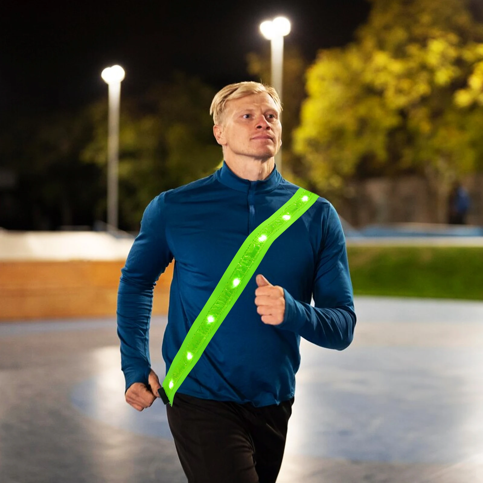 

Luminous Shoulder Strap Night Running LED Light Belt Fluorescent Green USB Charging Outdoor Camping Hiking Accessories