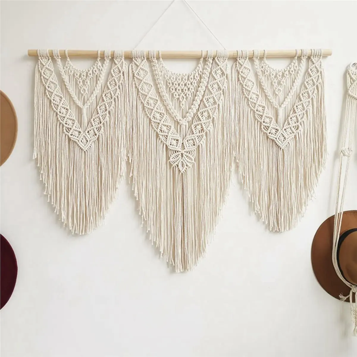 A56X 5X Macrame Wall Hanging Handwoven Bohemian Cotton Rope Boho Tapestry Home Decor