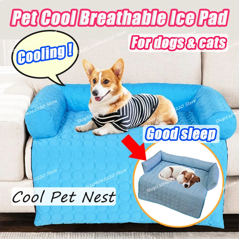 

Summer Pet Dog Cat Cool Breathable Ice Pad Cool Bite-resistant Scratch-resistant Dog Nest Bed Sofa Daily Necessities Products