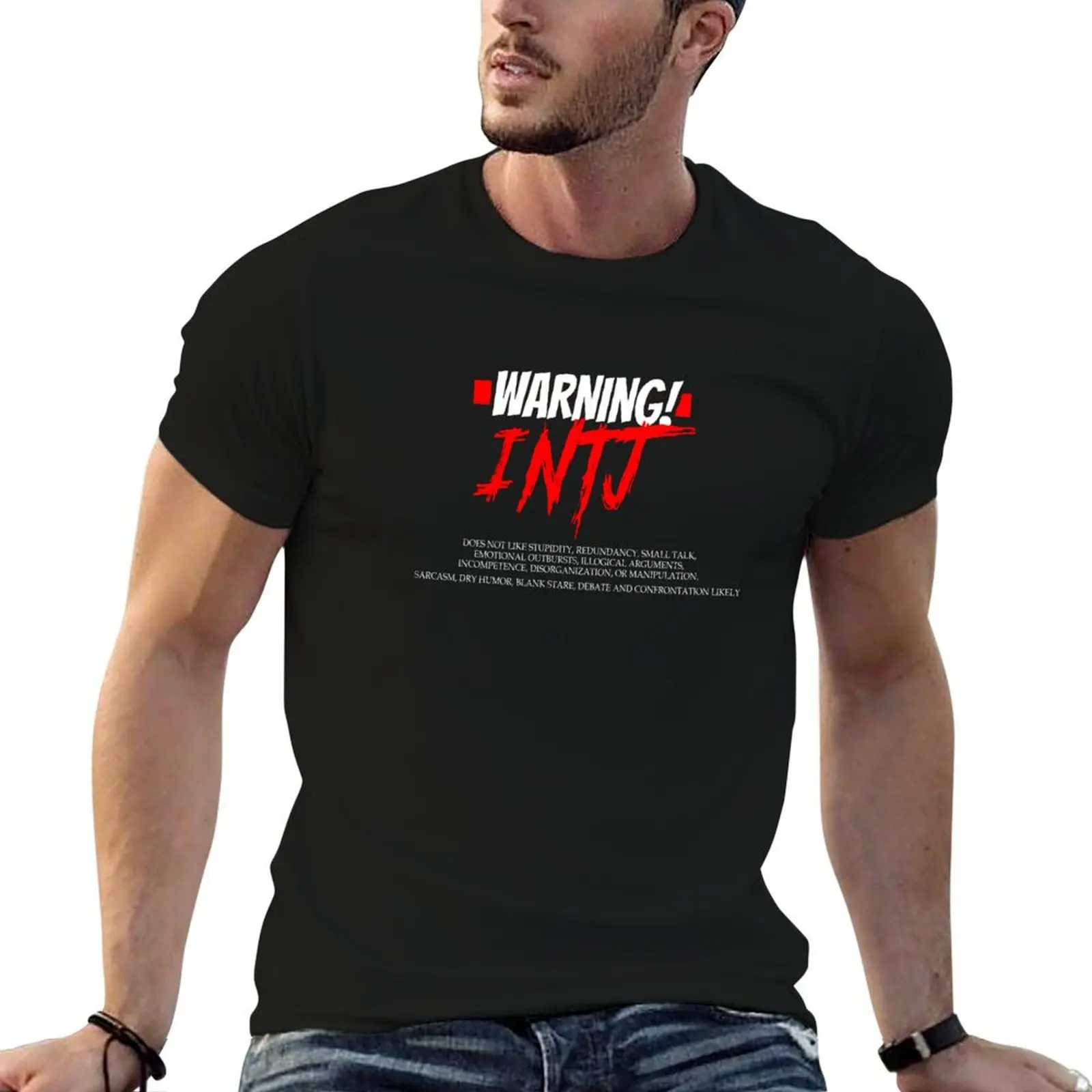

Funny INTJ Warning Impatient Sarcastic Personality Test Tee T-Shirt t shirt for man t shirt man designer T-Shirt