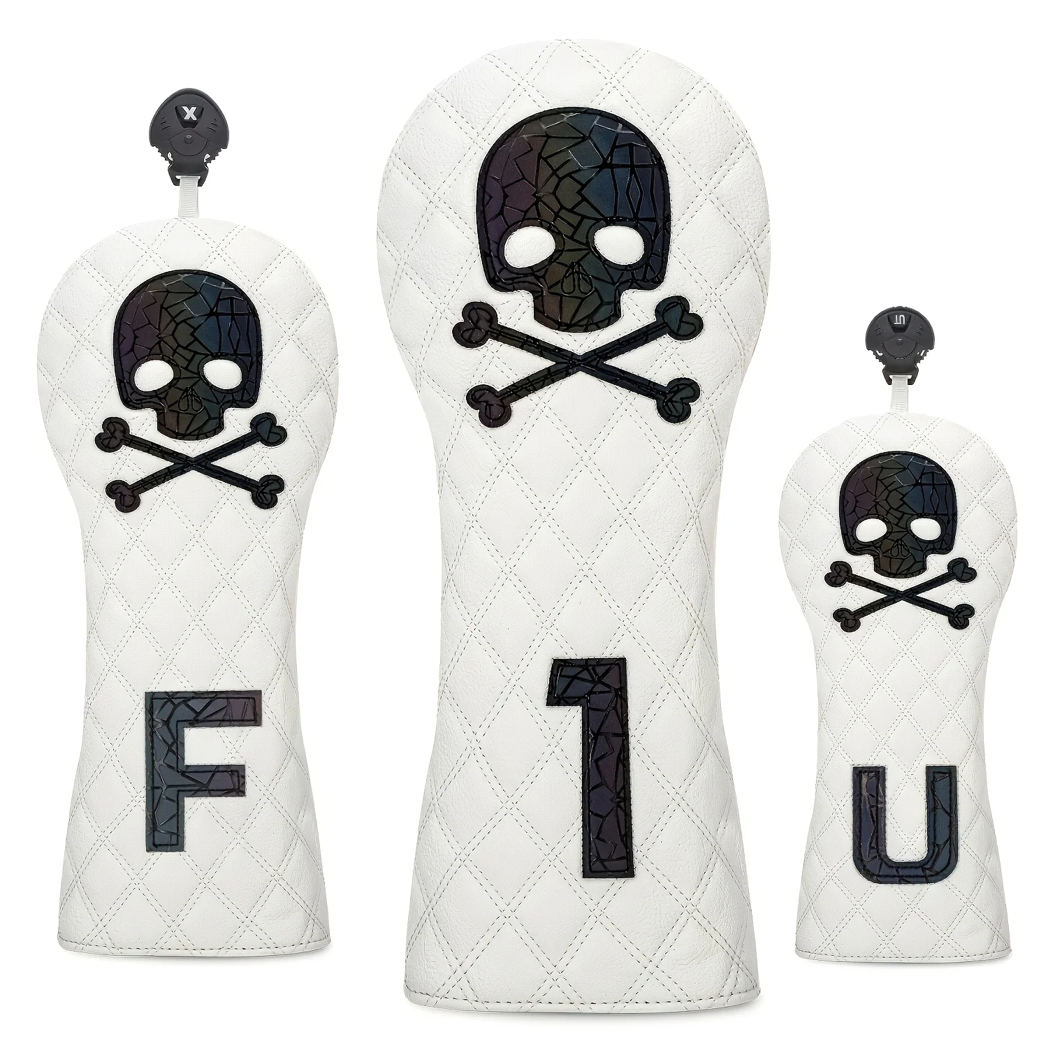1 pièce/3 pièces de housses de protection pour clubs de golf (Driver/Fairway/Hybride) – Protection et style, blanc dégradé